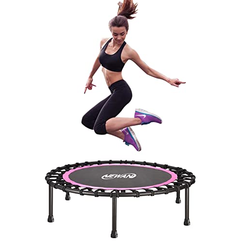 40" Silent Mini Trampoline - Fitness Rebounder with Bungee Cords for Maximum Bounce