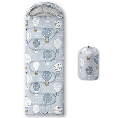 Bolsa de Dormir para Niños y Niñas, Globo Aerostático, Ligera, Cálida, Portátil, Resistente al Agua para Camping y Senderismo miniatura 1