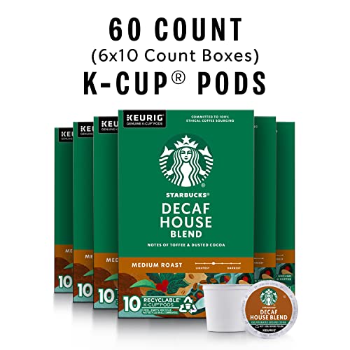 Starbucks Decaf K-Cup Coffee Pods — House Blend For Keurig Brewers — 6 Boxes (60 Pods Total) #TOP1