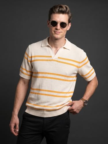 Image of Veirdo Men's Flatknit Printed Half Sleeve Polo T-Shirt with Collared Neck, Regular Fit, Casual Style for Office, Travel, (Sizes S to 2XL)