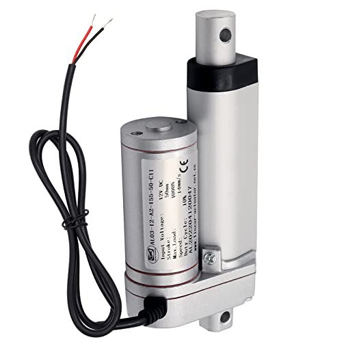 AUTTGINN 1000N 50mm Actuador Lineal Motor DC 12V Motor Resistente Para Auto RV Abridor de Puerta Eléctrico Maquinaria Agrícola Industrial Ventana Embarcaciones