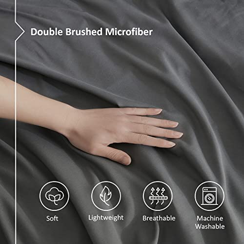 Nestl Grey Duvet Cover King Size - Soft King Duvet Cover Set, 3 Piece Double Brushed King Size Duvet Cover With Button Closure, 1 Duvet Cover 104X90 Inches And 2 Pillow Shams #TOP3