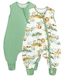 JiAmy 1.5 TOG Baby Sleeping Bag with Legs, Double Layer with 50g Quilted Padding, Cotton Sleep Sack Wearable...