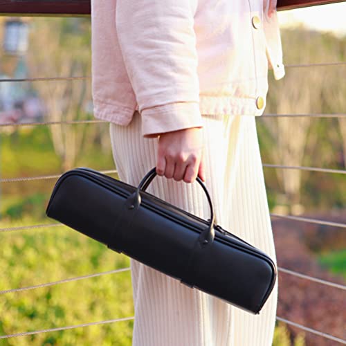 Vaguelly 16 Holes Flute Case Flute Gigbag, Imitation Leather, Protable Chinese Flute Carrying Bag - Thumbnail 2