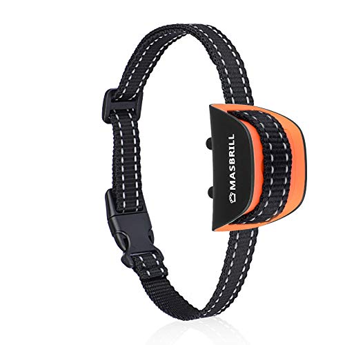 MASBRILL Anti Bark Dog Collar, No Bark Collar for Small Medium Large Dogs, Anti Barking Device Training Dog Stop Barking Deterrent Device, 7 Levels Adjustable Sensitivity - Orange