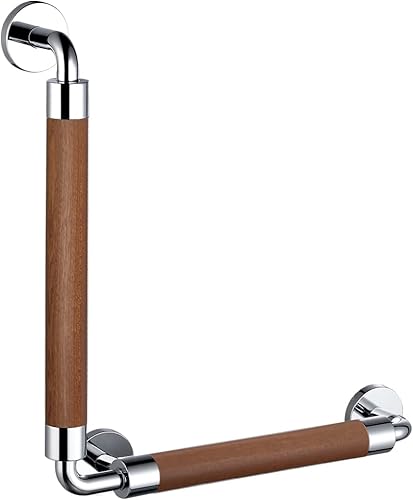 Barra de agarre de madera para ducha, mango de ducha, montado en la pared, mango de baño hecho de asas de seguridad para baños, personas mayores y