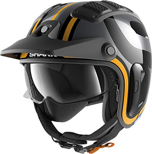 Casco moto Shark X-DRAK 2 THRUST-R KAO, Nero/Oroange, XS