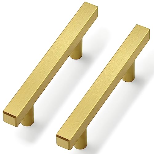 Estmoon 3 Inch Brushed Brass Pulls
