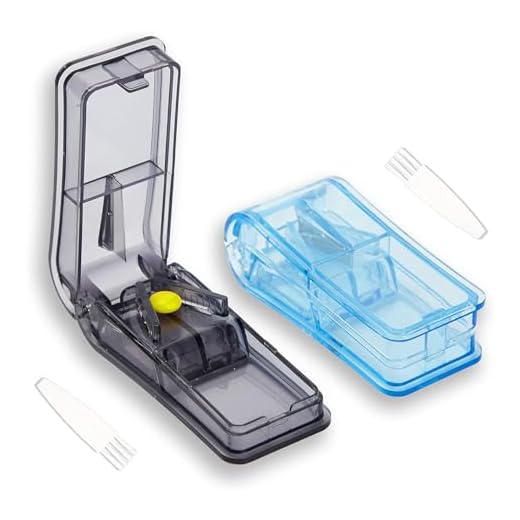 GeekerChip Taglia Pillole[2 Pezzi],Morsa a V Dividi Pastiglie per Farmaci Piccole Compresse,con portapillole,per Spaccare e Portare con te Farmaco Quotidiano