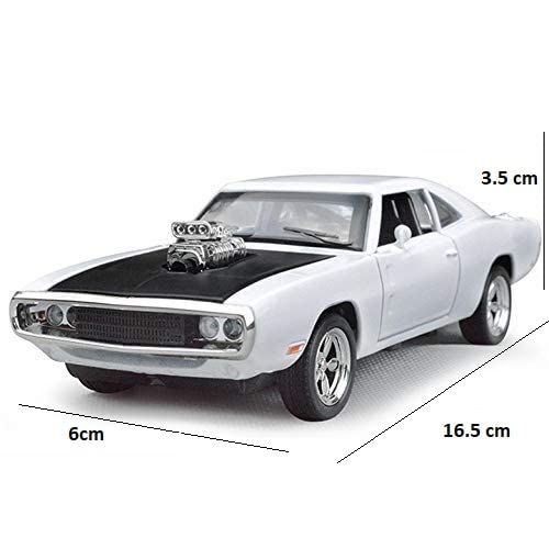 Image of Alloy Car Model Diecasts Metal Toy with Sound /Light /Pull-Back Off-Road Vehicles Car Model Collection Kids Toys Gift Multicolor Pack of 1 (1:32 Dodge Charger White)