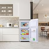 【Double Porte & Congélateur Intégré】: Avec 72L de capacité totale dont 21L de congélateur séparé, conservez frais et surgelés sans mélange d‘odeurs. Organisation pratique garantie.