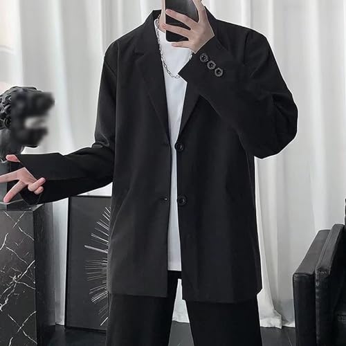 Mens Casual Loose Blazer Jackets Collar Lightweight Business Suits Coats Two Button Stretch Suit Jacket2