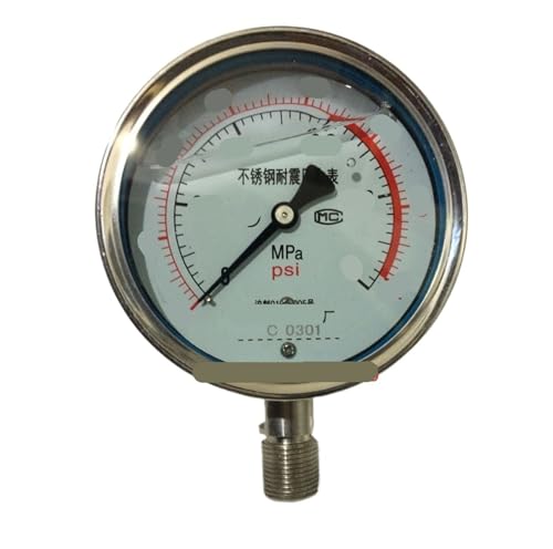 Manomètre en acier inoxydable YN-100BF anti-vibration pour stabiliser la pression