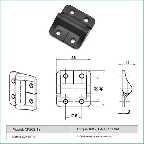 Charnière couple constant E6-10-416-50 friction réglable XK508-1B