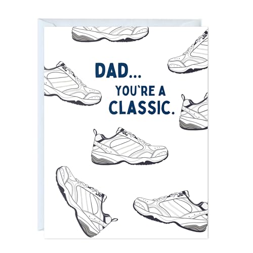 Dad Birthday Card for Father, Him, Husband, Grandpa, Grandfather, Uncle, Stepfather, Stepdad, Parents - Cute Punny Greeting Card for Anniversary Bday Sweet and Wholesome Card from Daughter Son Wife, Blank Inside (You're A Classic)