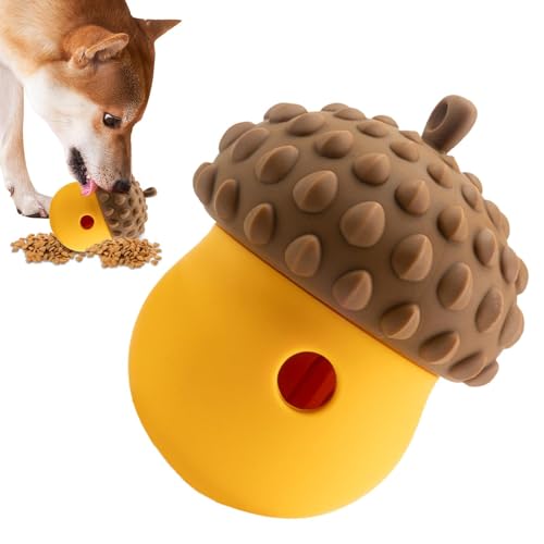 犬用おやつディスペンサー、犬用食器, 犬用おやつディスペンサーおもちゃ, フード分配犬用おもちゃ,ドッグフードディスペンサーボール, フードディスペンサー犬用おもちゃ, 滑り止めドッグボウル, シリコーンドングリ形状の犬のおもちゃボール、インタラクティブな
