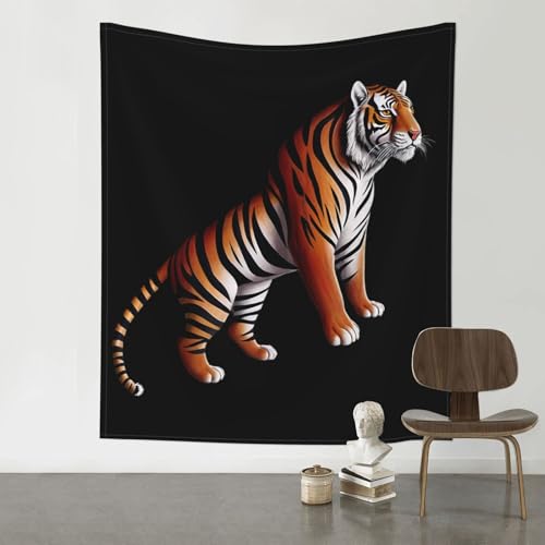 LPLSNWS Stehender Tiger, bedruckter Wandteppich, Wandbehang, geeignet für Schlafzimmer, Schlafsaal oder Picknickdecke usw.