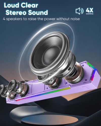 Image of LENRUE G11 Computer Speakers for Desktop, Touch Lights PC Speakers with Surge Clear Sound, USB C /USB Powered, AUX Audio for Computer Desktop PC Laptop Desk (Purple)