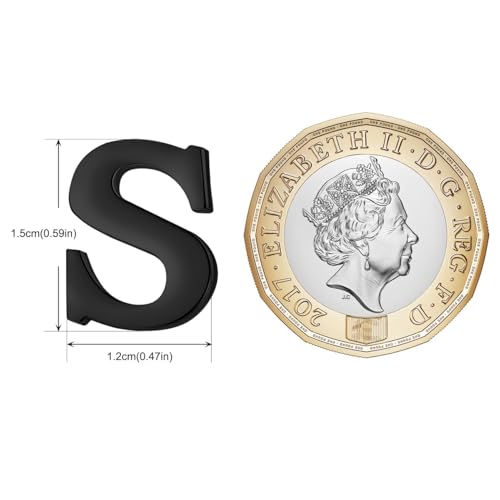 Image of HONEY BEAR Initial Alphabet Letter Lapel Pins Collar Badge Brooches for Mens /Womens Shirt Dress Decoration Black
