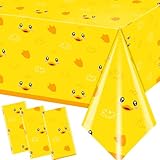 Dydamud 3pcs Yellow Duckie Table Cover, Waterproof & Easy to Clean, 70.8x42.5 inches, Duck-themed Tablecloth for Parties, Baby Showers, Gender Reveals