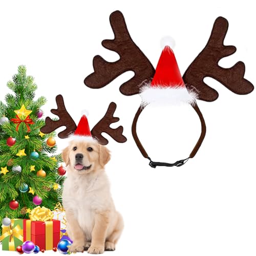 Weihnachten Haustier Stirnband Hund Katze Rentier Geweih Haarreif Für Haustier Hund Weihnachts-Kopfschmuck Für Hunde Für Weihnachts Geschenk Kostüm Outfit Für Hunde Katzen