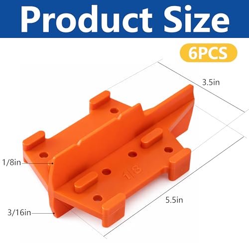 Nkiy Quen 6 Pcs ABS Deck Board Spacer, 1/8 and 3/16 Inch Deck Board Spacing Tool, Orange Deck Spacers for Pressure Treated Composite Hardwood Decking by Nkiy Quen - Image 2