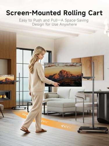 Soporte móvil para escritorio suptek con soporte para monitor hasta de 32", carrito informático sobre ruedas, brazos para monitor y soporte para CPU miniatura 7