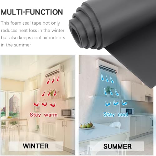 Image of DGSL Foam Insulation Neoprene Sheets No Adhesive, 13''W x 79''L x 2 /5''T | Weatherproof Soundproof Padding for Automotive, Multi-Function Soundproof Large Closed Cell Neoprene Rubber Roll, Black