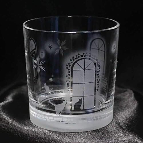 アトリエキース ロックグラス (猫モチーフ 【冬の洋館/ロックグラス】)のサムネイル