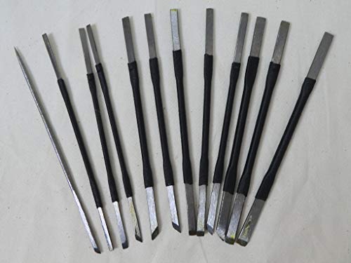 Set of 12 Stone Carving Chisels/Knives