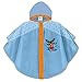 PERLETTI Bing Cape de Pluie Réfléchissante Turquoise Enfant - Poncho Imperméable avec Lapin Noir pour Petit Garçon Fille 2/5 Ans - Manteau Résistant avec Capuche et Boutons (Bleu Clair, 2/5 Ans)