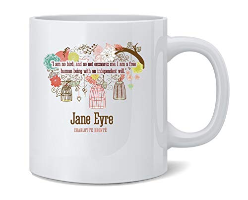Poster Foundry Jane Eyre Charlotte Bronte Book Cover Art Quote Ceramic Coffee Mug Tea Cup Fun Novelty Gift 12 oz