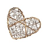 BinZyronic 籐編み飾り ハート型 吊り下げ装飾品 – DIY織りアート 壁掛けペンダント 家庭 庭 オフィス向け