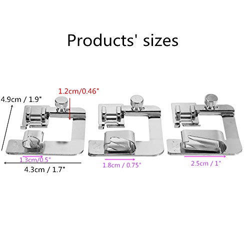 Set 3 Piezas Pie de Costura Para Dobladillo Enrollable miniatura 3