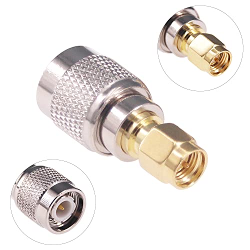 4 piezas adaptador coaxial TNC macho a SMA macho miniatura 2