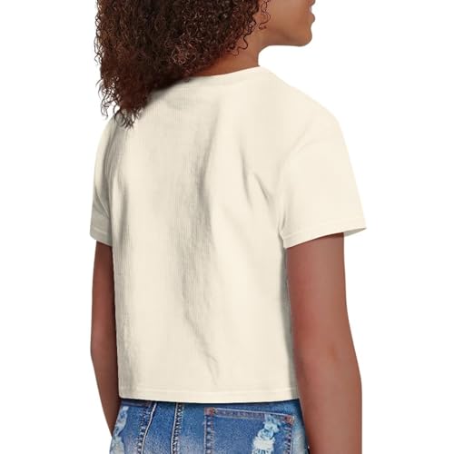 Image of Girls Crop Tees Crew Neck Casual Short Sleeve T Shirts Kids Loose Soft Comfortable Tees Blouses Shirt for Little Girl