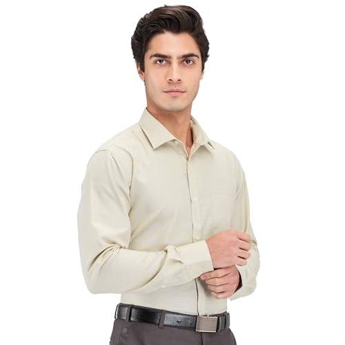 Image of Park Avenue Men's Slim Fit Structure Pattern Cotton Polyester Blend Semi Cutaway Collar Full Sleeve Formal Shirt
