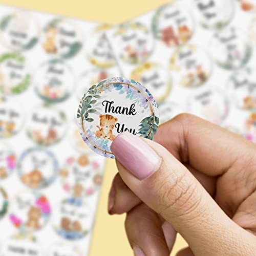 Goleex Waterproof Vinyl Woodland Thank You Sticker 63 Pcs Pack Items Animal Party Decorations Stickers Bulk For Baby Shower Envelopes Boys Girls Kids Labels Laptop Decoration #TOP4