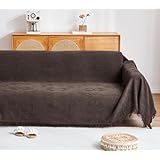 HomeFirst マルチカバー 長方形 大判 180*300cm 北欧風 マルチカバー ソファーカバー 肘付き 肘なし 多機能 フリンジ付き リバーシブル ブランケット 綿 ベッドカバー おしゃれ カウチ ベッドカバー キズ 汚れ防止 洗える 四季通用