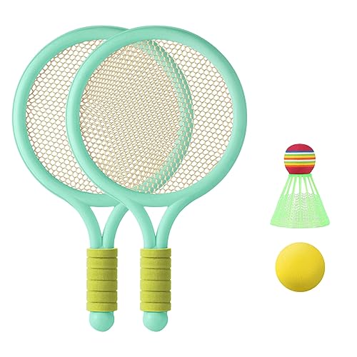 Dcfbkl 1 par de raquetas de bádminton para niños, incluye 2 y 1 para suministros, raquetas de tenis, bádminton