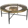 Howard Miller Mayer Clock Table, Elegant Sturdy Design Metallic Body Adjustable Floor Levelers, Quartz Movement Analog Dial Roman Numerals Gold-Finished Gears Timeless Design for Home Decor