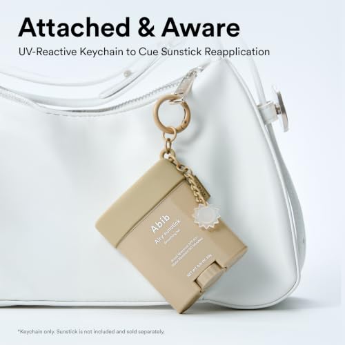 Image of Abib UV Alert Keychain for Airy Sunstick - Silicone Sunstick Cap Accessory with UV Color-Changing Charm, Handbag Purse Travel Essential, Cute Bag Charm, Aesthetic Gift, Korean Face Sunscreen Stick