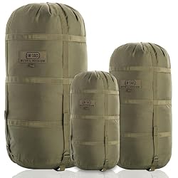 M-Tac Saco de compresión para saco de dormir, bolsa de compresión militar resistente al agua, bolsa de compresión de nailon ligero para viajes, camping, senderismo, al aire libre (oliva, M, 12 litros)