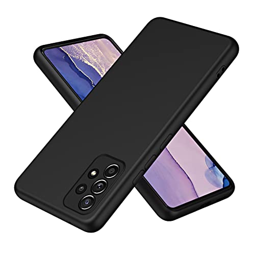 Liquido Cover per Samsung Galaxy A23 Antiurto Ultra Sottile Morbida Setoso Tocco Bumper Custodia Antigraffio Case con Fodera elegante silicone tpu microfibra nero