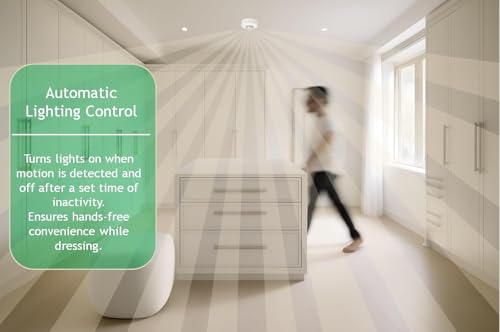 Image of Jackal Ceiling Mount PIR Motion Sensor Switch 220-240V AC, Automatic Light Controller with Adjustable Timer & Lux, 360 Detection for Home, Office, Corridor Lighting