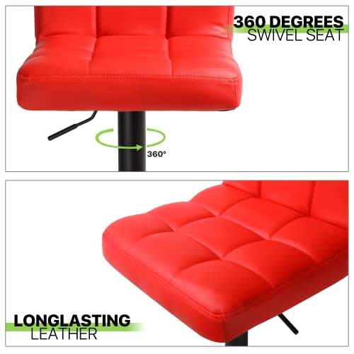 Magshion Square Back Bar Stool Set Of 2 Blue Counter Height Barstools Swivel Pu Leather Bar Chairs Home Kitchen Stools #TOP6