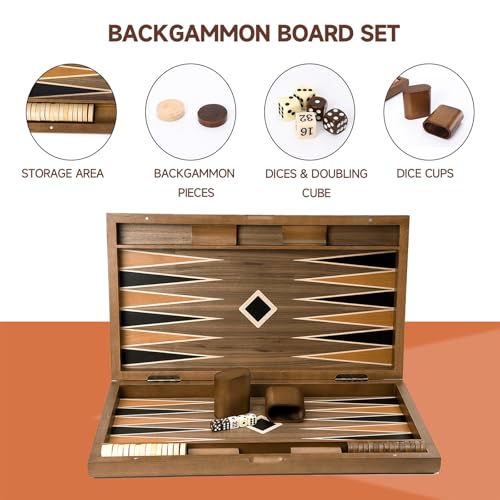 Set Premium de Backgammon Plegable de Madera miniatura 2