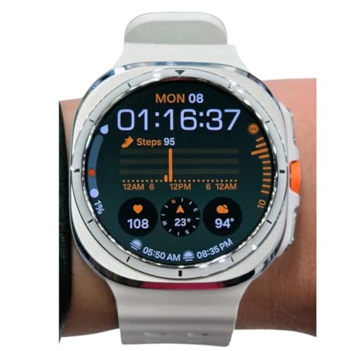 SAMSUNG Galaxy Watch Ultra 47mm LTE AI Smartwatch, Titanium White, Energy Score, Wellness Tips, Heart Rate Tracking, Sleep Monitor, Fitness Tracker, GPS (Canadian Version and Warranty)