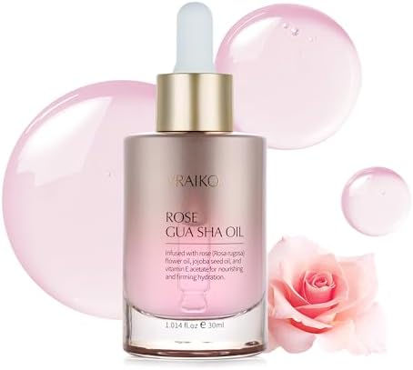 VRAIKO Gua Sha Face Oil Serum | Rosa Rugosa Flower & Jojoba Seed ...