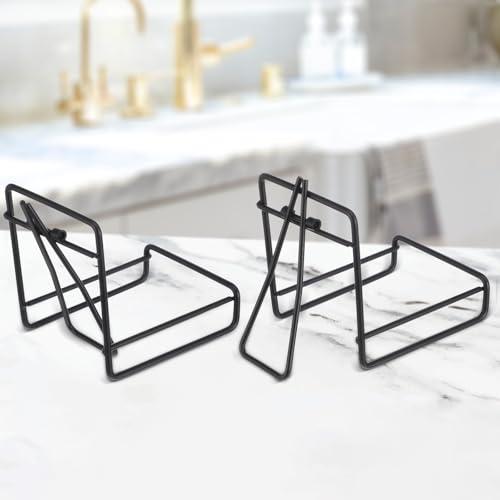8 Pack Black Metal Coaster Holders, Stand & Storage Caddy for Round and Square Coasters, Minimalist Design